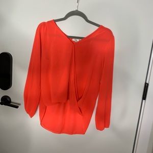 Bright Neon Orange Blouse